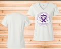 Short Sleeve T-Shirt V Neck Alzheimer's Awareness Salty Sisters Team Fundraiser Shirt