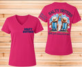 Short Sleeve T-Shirt V Neck Beach Chairs Girls just wanna have sun Salty Sisters