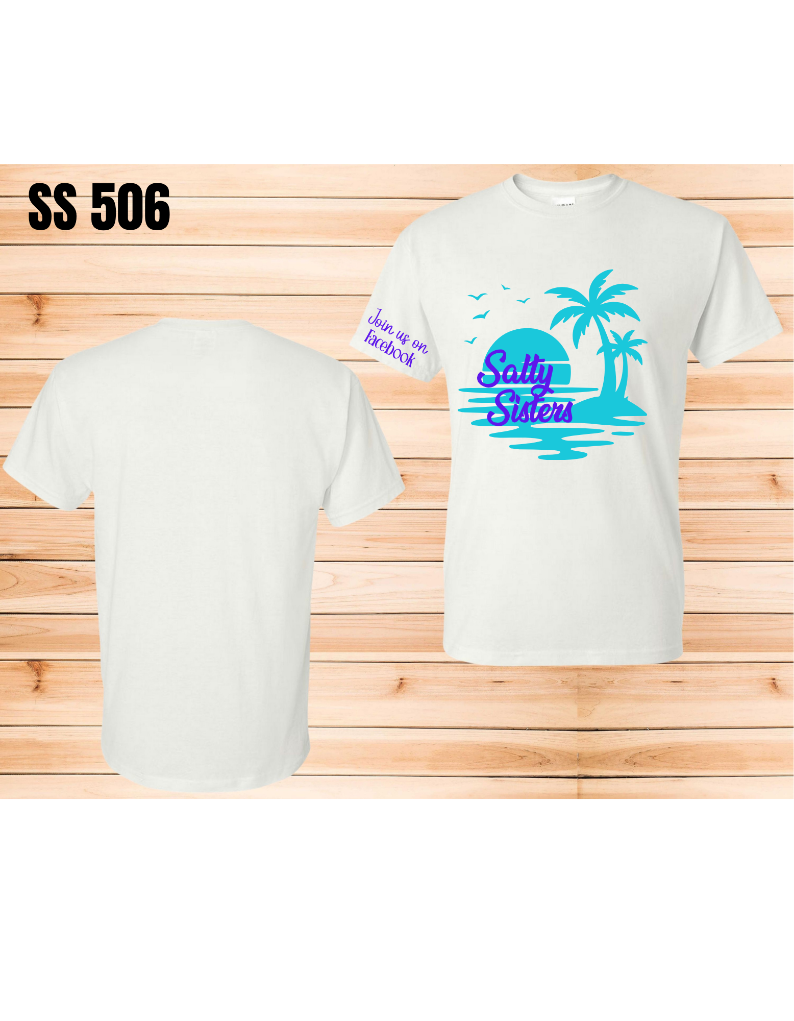 Short Sleeve T-Shirt Crew neck Palm Tree Salty Sisters