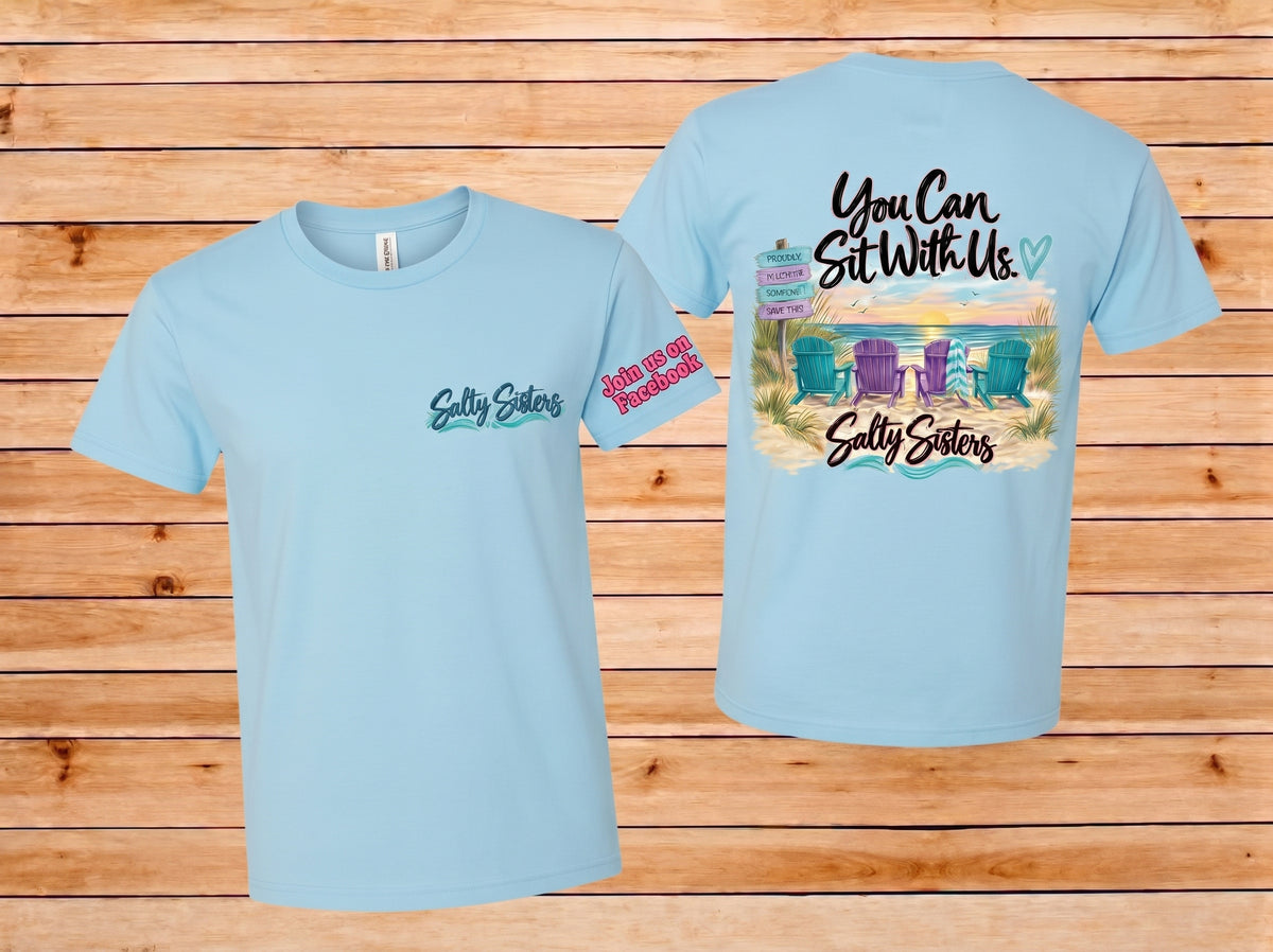 Short Sleeve T-Shirt Crew Neck Salty Sisters You Can Sit With Us