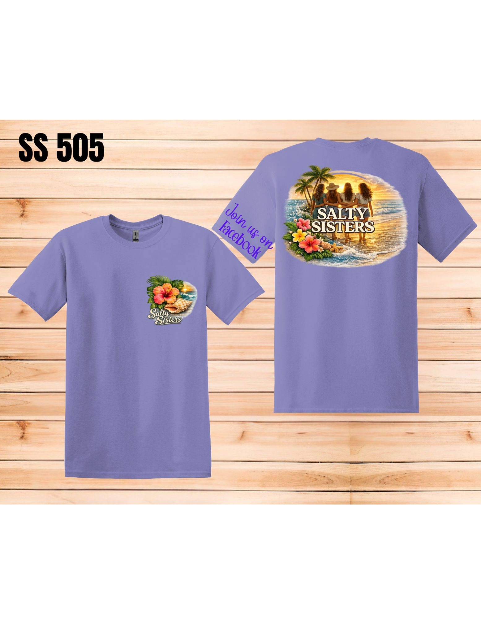 Short Sleeve T-Shirt Crew neck Ladies in Shorts Salty Sisters