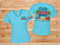 T-Shirt Salty Sisters V neck Bunco Good Friends, Lucky Rolls, Good Times
